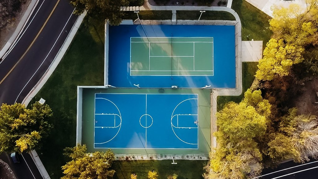 Basket and tennis ball courts