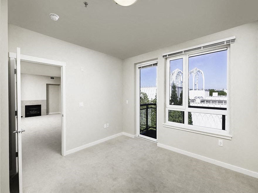 Vacant penthouse apartment home bedroom at Axis, Seattle, 98109