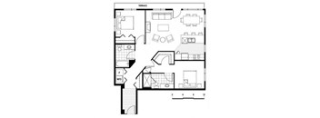22CC floor plan at Axis, Seattle, 98109