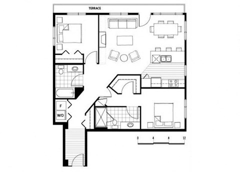 22CC floor plan at Axis, Seattle, 98109