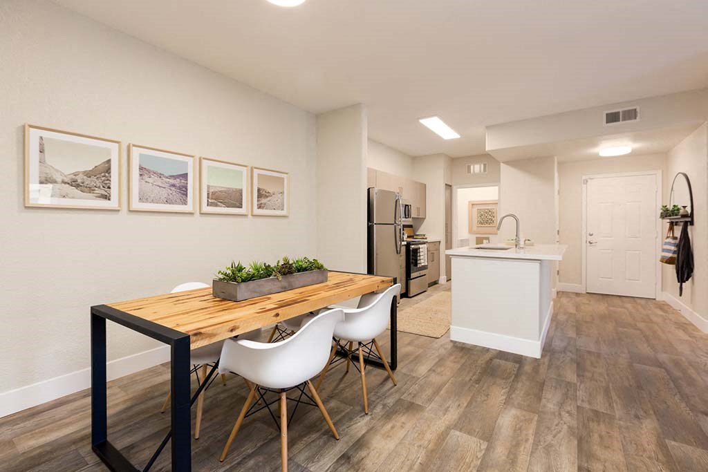 kitchen and dining area