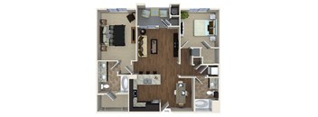 1125 sq.ft. B3 Floor plan, at SETA, La Mesa, 91942