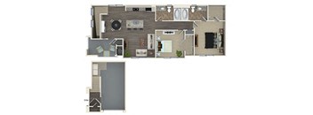 1176 sq.ft. B4 Floor plan, at SETA, La Mesa, 91942