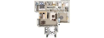 1020 sq.ft. D 2x2 Floorplan, at Sunbow Villas, 750 Paso De Luz, CA