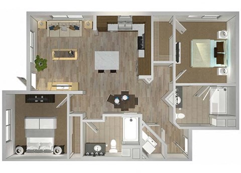 B3M Floor Plan at The Lofts at Carlsbad Village, California, 92008