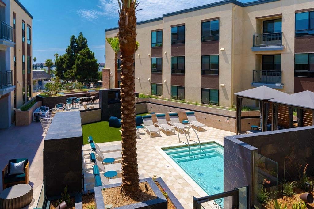 Aerial Photo of the Spa Area at The Lofts at Carlsbad Village, California