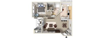 854 sq.ft. BALBOA Floor plan, at Terra Vista, California, 91913