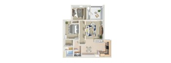 972 sq.ft. Catalina Floor Plan  at Greenfield Village, 5540 Ocean Gate Lane