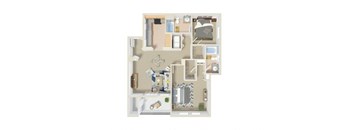 1037 sq.ft. Coronado Floor Plan   at Greenfield Village, 5540 Ocean Gate Lane