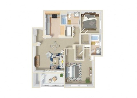 1037 sq.ft. Coronado Floor Plan   at Greenfield Village, 5540 Ocean Gate Lane
