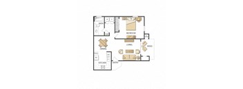 664 sq.ft. Plan A - One Bedroom - Renovated Floor Plan, at Altair, Escondido, California