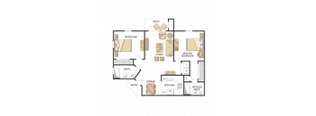 871 sq.ft. Plan C - Two Bedrooms - Renovated Floor Plan, at Altair, 1361 W 9th Ave, CA