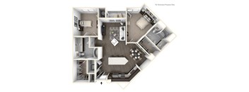 Two Bedroom Two Bath Floorplan  at Altura, San Diego, CA