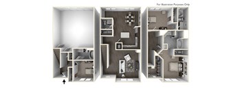 Three Bedroom Three and a Half Bath Floorplan  at Altura, California, 92130