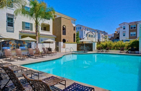 Resort Style Pool area at Rosina Vista in Chula Vista, CA