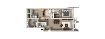 1327 sq.ft. G Floor Plan, at Missions at Sunbow Apartments, Chula Vista, CA