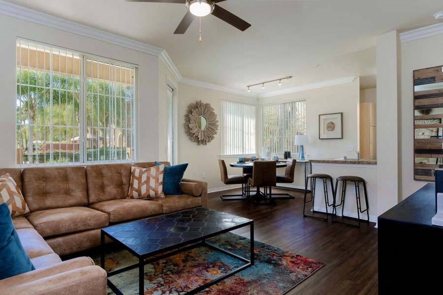 Modern Living Room at Missions at Sunbow Apartments, California