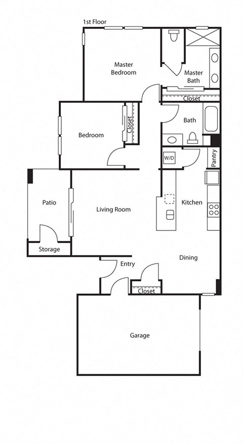 2 Bed 2 Bath Floor Plan at Ocean Air, California, 92130