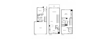 3 Bedroom 3 Bathroom Floor Plan  at Ocean Air, San Diego California