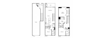 3 Bedroom 3 Bath Floor Plan at Ocean Air, San Diego, 92130