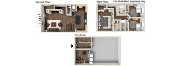 1551 sq.ft. TH - 3x2.5 - With Additional Den Floor Plan, at Tavera California, 91913