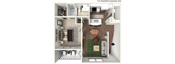 1 Bedroom, 1 Bathroom Floorplan at Avino in San Diego