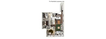 2 Bedroom, 2 Bathroom Floorplan at Avino in 92130