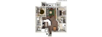 2 Bedroom, 2 Bathroom Floorplan at Avino in 92130