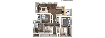 3 Bedroom, 2 Bathroom Floorplan at Avino in San Diego