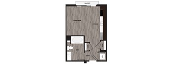 Studio Floorplan at Metro Mission Valley, San Diego, 92108