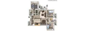 E- Lauritz 1,295 SF Floor Plan, at Casoleil, 1100 Dennery Rd, CA