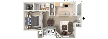 B- Francisco 809 SF Floor Plan, at Casoleil, San Diego, 92154