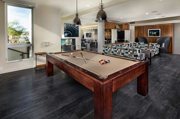 Clubhouse With Billiards Table at AV8, San Diego, California