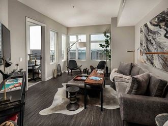 Model Living Room at AV8 Apartments in San Diego, CA
