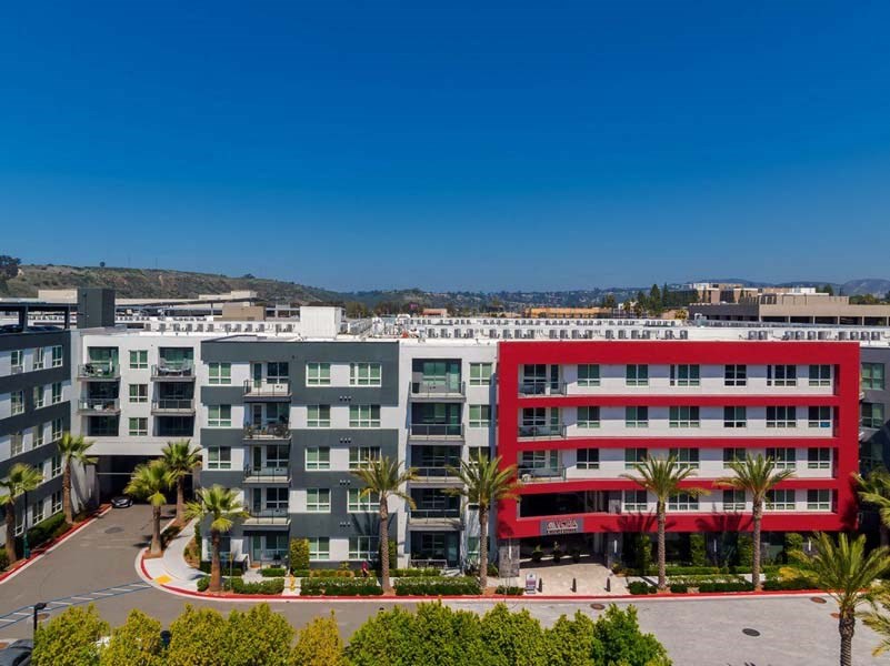 Aerial property shot at Vora Mission Valley, San Diego, CA, 92120