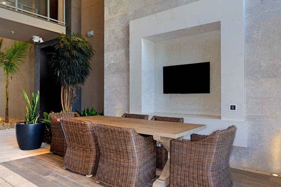 Outdoor lounge at Vora Mission Valley, San Diego, 92120