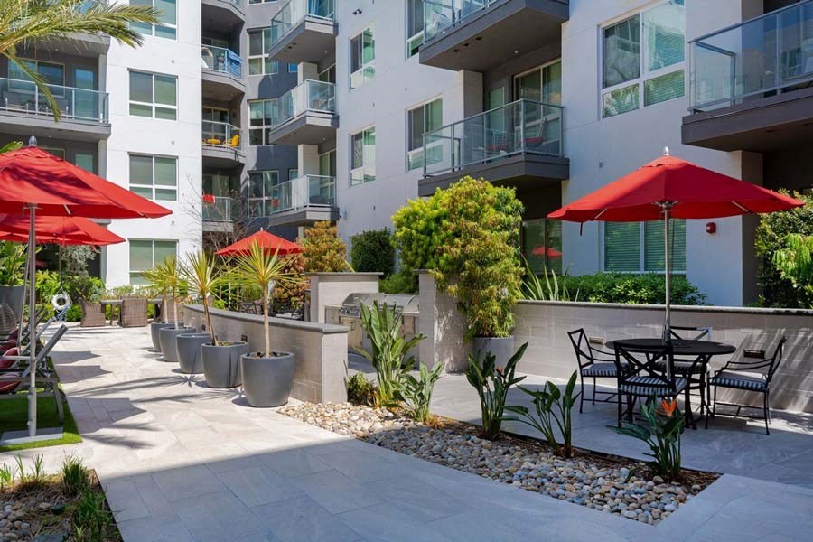 outdoor lounge at Vora Mission Valley, California, 92120