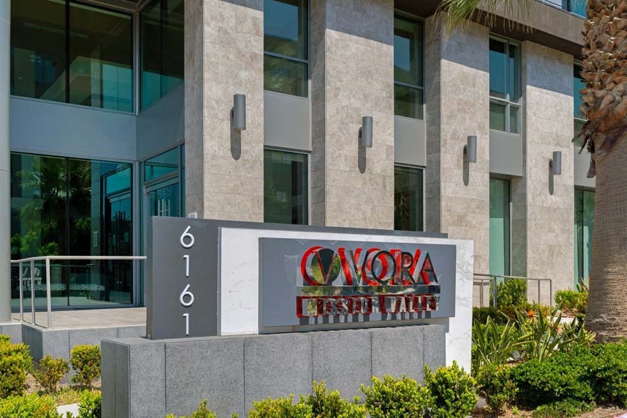 exterior property signage at Vora Mission Valley, San Diego, 92120