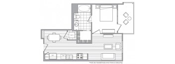 C1 Floor Plan at Vora Mission Valley, California, 92120
