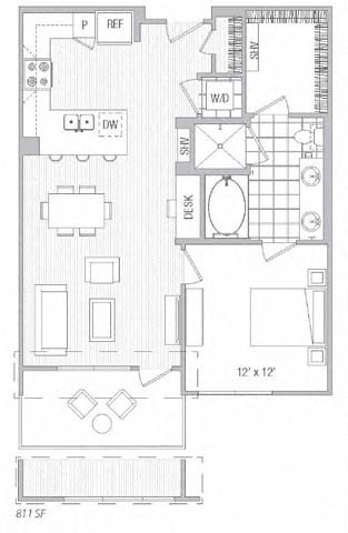 F Floor Plan at Vora Mission Valley, San Diego, CA