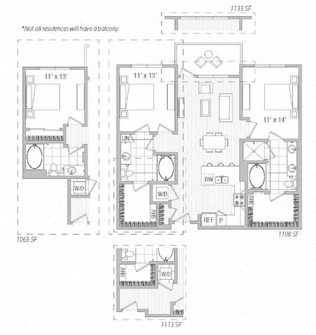 I Floor Plan at Vora Mission Valley, San Diego, CA, 92120