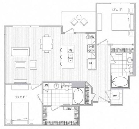 L Floor Plan at Vora Mission Valley, San Diego