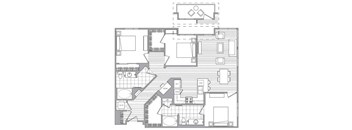 Q Floor Plan at Vora Mission Valley, San Diego, California
