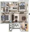 1030 sq.ft. 2 x 2 C Floor plan 1030 sq.ft. 2 x 2 C Floor plan, at The Landing, San Diego, 92154