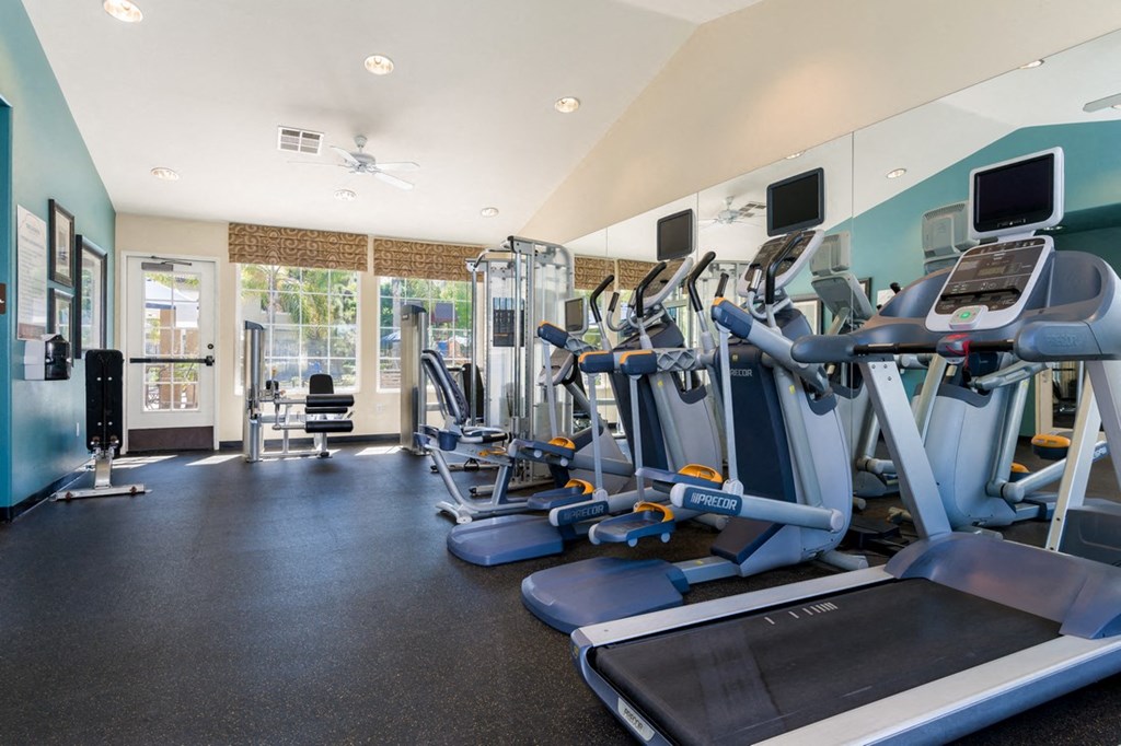 Fitness center at The Landing at Ocean View Hills Apartments