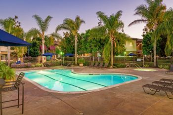 Swimming Pool And Relaxing Area at The Landing, San Diego, CA