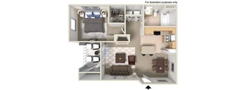 3d floorplan at Legacy Apartment Homes, California