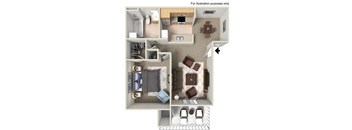 1x1 Floorplan at Bella Terra, Vista, California