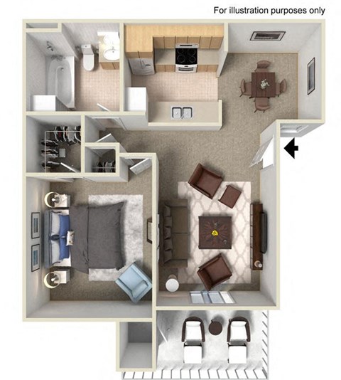 1x1 Floorplan at Bella Terra, Vista, California
