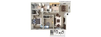 2x2 Floorplan at Bella Terra, California